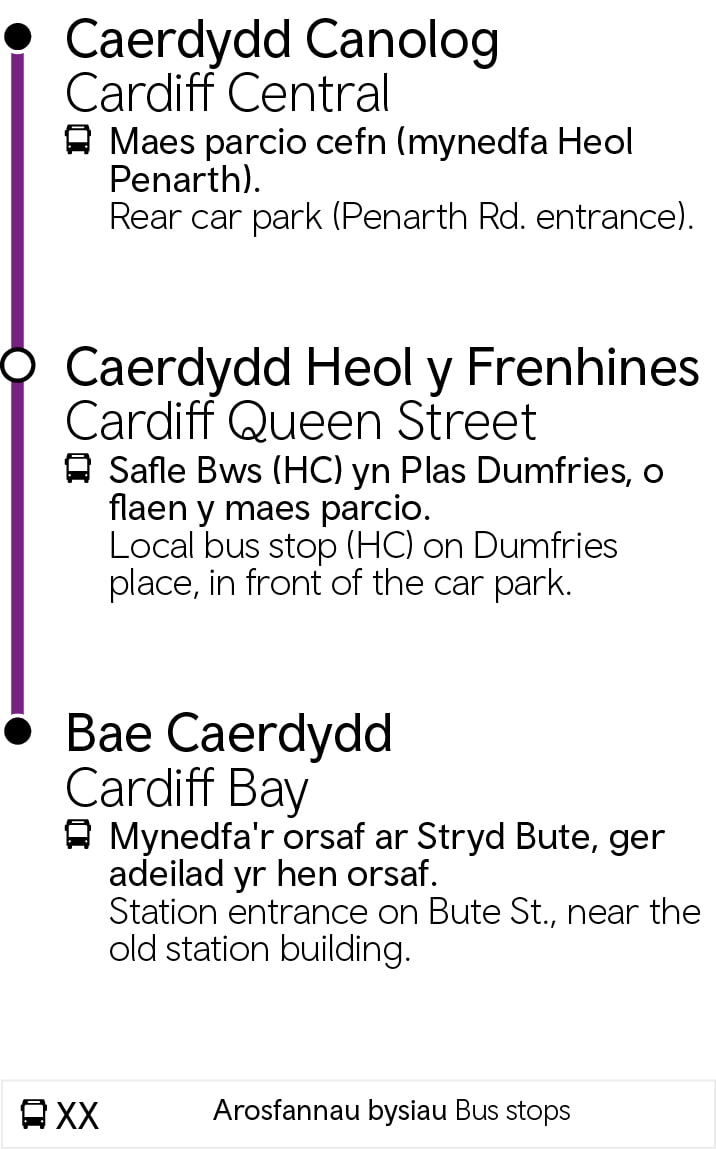 Caerdydd Heol y Frenhines -  Bae Caerdydd | Cardiff Queen Street - Cardiff Bay